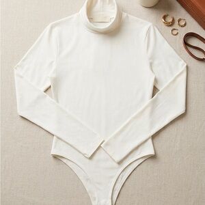 Naked Wardrobe Cream Turtleneck Bodysuit